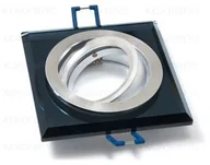 Oprawy, klosze i abażury - KOLORENO Oprawa Halogenowa Led Sufitowa Kwadrat Ruchoma Szklana Czarny OS_KRS_CZARNY - miniaturka - grafika 1