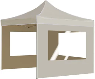 vidaXL Namiot imprezowy ze ściankami, aluminium, 2x2 m, kremowy - Altany ogrodowe - miniaturka - grafika 7