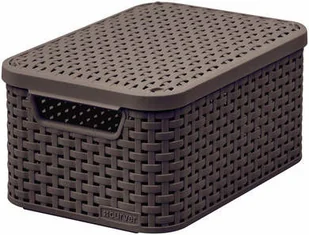 Curver Koszyk pojemnik z pokrywą S CURVER ciemny brąz 205839 - Pojemniki biurowe - miniaturka - grafika 5