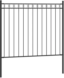 vidaxl Ogrodzenie stalowe do ogrodu, 1,7 x 0,8 m, czarne! 146312 - Ogrodzenia - miniaturka - grafika 2
