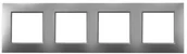 Klawisze i ramki - Ospel Ramka poczwórna Srebrny Aria - R-4U/18 - miniaturka - grafika 1