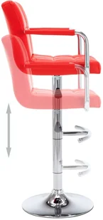 vidaXL Stołki barowe, 2 szt., czerwone, sztuczna skóra - Taborety i hokery - miniaturka - grafika 5