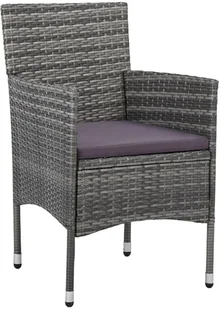 vidaXL 5-częściowy zestaw mebli ogrodowych, szary, polirattan i akacja 3058323 - Meble ogrodowe - miniaturka - grafika 6