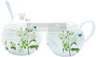 Cukiernice - Easy life nuova r2s KOMPLET - PORCELANOWA CUKIERNICA I MLECZNIK - Natural - Kwiaty (317 NATU) - miniaturka - grafika 1