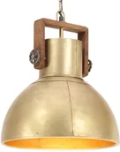 Lampy sufitowe - VidaXL Industrialna lampa wisząca, 25 W, mosiężna, okrągła, 40 cm, E27 320532 - miniaturka - grafika 1