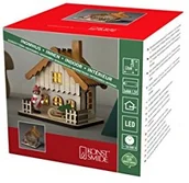 Dekoracje domu - Konstsmide , 3233  100, Silhouette kolor naturalny, "Dom drewniany z drewna z pomarańczowej dach", 2 ciepłe białe diody LED, na baterie, 3 X 1.5 V AAA (z wył.), wewnętrzna - miniaturka - grafika 1