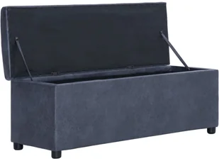 vidaXL Ławka ze schowkiem, 116 cm, szara, sztuczna skóra zamszowa vidaXL - Ławki do przedpokoju - miniaturka - grafika 7