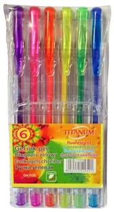 Titanum Długopis żel Fluo KPL/6 GA1030, - Długopisy Titanum Długopis żel Fluo KPL/6 GA1030, - Długopisy - miniaturka - grafika 1