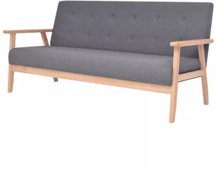 vidaXL Zestaw wypoczynkowy, 3 szt., tkanina, ciemnoszary - Komplety wypoczynkowe vidaXL Zestaw wypoczynkowy, 3 szt., tkanina, ciemnoszary - Komplety wypoczynkowe - miniaturka - grafika 3