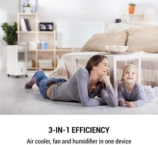 OneConcept OneConcept Freshboxx, klimatyzator 3 w 1, 65W, 360 m/h, 3 prędkości wiatru, biały ACO14-freshboxx-WH - Klimatory OneConcept OneConcept Freshboxx, klimatyzator 3 w 1, 65W, 360 m/h, 3 prędkości wiatru, biały ACO14-freshboxx-WH - Klimatory - miniaturka - grafika 2