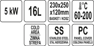 YATO FRYTOWNICA 17,5L Z SZAFKĄ YATO YG-04636 YG-04636 - Inne urządzenia gastronomiczne - miniaturka - grafika 10