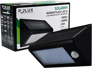 Polux Solarna LAMPA zewnętrzna BOX 307637 elewacyjna LAMPA ogrodowa LED 5,5W z czujnikiem zmierzchowo ruchowym IP44 czarny 307637 - Lampy ogrodowe - miniaturka - grafika 4