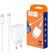 Ładowarki do telefonów - DENMEN ŁADOWARKA SIEC 20W (3600MAH) + KABEL TYP-C DO TYP-C POWER DELIVERY DC06TYP-C DC06 TYP-C - miniaturka - grafika 1