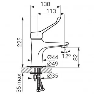 Ferro TIGA VL MEDICO chrom BTGM2VL - Baterie umywalkowe - miniaturka - grafika 2