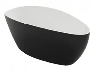 Wanny - Omnires Marble+ Barcelona XL 170x77 biało-czarny połysk BarcelonaXLCP - miniaturka - grafika 1