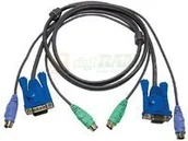 Przełączniki KVM - Aten Kabel 2x SVGA+klawPS+myszPS 5.0m Light 2L-5005P/C - miniaturka - grafika 1