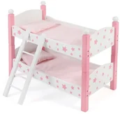 Akcesoria dla lalek - Bayer Chic składane łóżko piętrowe dla lalek różowe - miniaturka - grafika 1