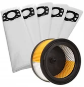 Filtry do odkurzaczy - Karcher Filtr okrągły + Worki 5X do WD4... WD5... - miniaturka - grafika 1