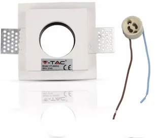 v-tac Oprawa Oczko V-TAC GIPS GU10 Kwadrat Wpuszczana G-K Biały+Czarny VT-866 - Oprawy, klosze i abażury - miniaturka - grafika 4