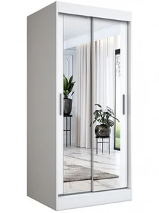 Biała szafa przesuwna z lustrem C8-B03 - Szafy Biała szafa przesuwna z lustrem C8-B03 - Szafy - miniaturka - grafika 1