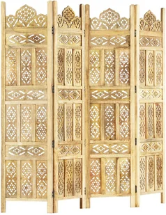 vidaXL Parawan 4-panelowy, ręcznie rzeźbiony, 160x165 cm, drewno mango vidaXL - Parawany - miniaturka - grafika 5