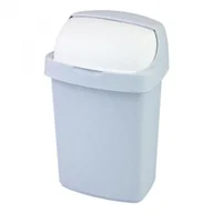 Kosze na śmieci - Curver Kosz na śmieci Roll Top, srebrno-biały, 25 l - miniaturka - grafika 1