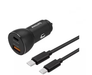 Philips Ładowarka Ładowarka samochodowa USB-A + USB-C z kablem USB-C DLP2521C/00 - Ładowarki samochodowe - miniaturka - grafika 2