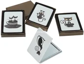 Lusterka do makijażu - LUSTERKO KIESZONKOWE Czarny Kot z zakręconym ogonem - PROSTOKĄTNE - miniaturka - grafika 1