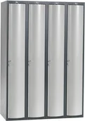 Szafki BHP - AJ Produkty Szafa szatniowa Curve 4 sekcje 4 drzwi 1740x1200x550 mm jasnoszary meta 1311553 - miniaturka - grafika 1