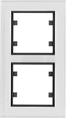 Klawisze i ramki - Hager LUMINA-PASSION-Ramka-2-krotna-pionowa-szkło-białe WL9120 - miniaturka - grafika 1