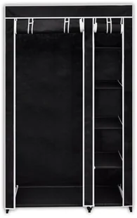 vidaXL Szafa, skadana, materiaowa, czarna. - Szafy i regały magazynowe - miniaturka - grafika 3