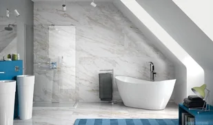 Besco Uniqa Glam Srebrna umywalka wolnostojąca 32x46x84cm #UMD-U-WGS | - Umywalki - miniaturka - grafika 5