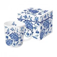 Kubki - DUŻY PORCELANOWY KUBEK - Niebieskie Peonie - w pudełku 603628 - miniaturka - grafika 1