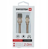 Kable USB - Kabel 8 - Pin Swissten 2m złoty - miniaturka - grafika 1