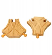Pociągi dla dzieci - Bigjigs Toys Rozjazd 2Punktowy Kolejka Drewniana bjt106 - miniaturka - grafika 1