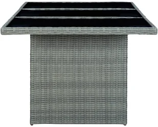 vidaXL Stół ogrodowy, jasnoszary rattan PE i hartowane szkło - Stoły ogrodowe - miniaturka - grafika 3