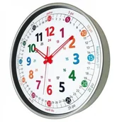 Pomoce naukowe - Atrix Zegar srebrny do nauki odczytu czasu PL ATE2015SNC1 - miniaturka - grafika 1