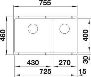 Blanco SUBLINE 430/270-U biały 523155 - Zlewozmywaki - miniaturka - grafika 3
