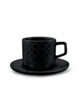Serwisy do kawy i herbaty - Lubiana MARRAKESZ K8 FILIŻANKA 250 ML + SPODEK 15 CM 2 EL CZARNY PORCELANA K8-4278LUB - miniaturka - grafika 1