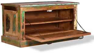 vidaXL Szafka na buty, ławka, lite drewno z odzysku vidaXL - Szafki na buty - miniaturka - grafika 7