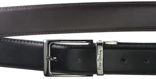 Pierre Cardin Uniwersalny czarny męski Pasek FWJX5 DOUBLE BLACK-BROWN - Paski - miniaturka - grafika 5