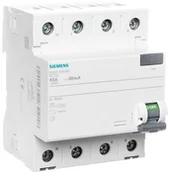 Bezpieczniki elektryczne - Siemens Wyłącznik różnicowoprądowy 4P 63A 0,03A typ AC biegun N z lewej 5SV4346-0KL - miniaturka - grafika 1