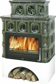 Piece wolnostojące - ABX Piecyk kaflowy Karelie Z Płaszczem Wodnym Zielony - miniaturka - grafika 1