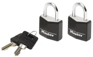 Kłódki - Master Lock 9120eurtblk  2 aluminiowe kłódka z czarnym pokryciem Vinyl 20 MM 9120EURTBLK - miniaturka - grafika 1