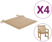 Poduszki ogrodowe - vidaXL Poduszki na krzesła ogrodowe, 4 szt., beżowe, 50x50x4 cm - miniaturka - grafika 1