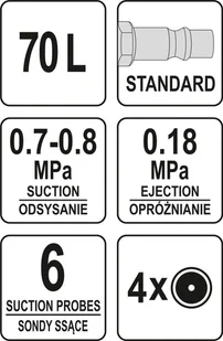 Yato ZLEWARKO WYSYSARKA PNEUMATYCZNA 65 L Z ZESTAWEM 6 SOND SSĄCYCH - Narzędzia warsztatowe - miniaturka - grafika 4