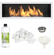 Biokominki - Biokominek S-Line 3D biały 120x40cm Długi Palnik - miniaturka - grafika 1