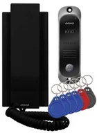 Domofony - Orno Zestaw domofonowy Avior OR-DOM-JA-928/B jednorodzinny z interkomem i czytnikiem breloków zbliżeniowych czarny - miniaturka - grafika 1