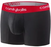 Bielizna sportowa męska - ComfyBalls COMFYBALLS bokserki LONG COTTON czarno-czerwone - miniaturka - grafika 1