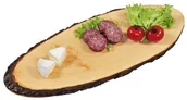 Miski i półmiski - Kesper 61201 deska do serwowania z korą, drewno olchowe, wymiary: 40-49 cm x 17 cm, grubość: 1,5 cm 61201 - miniaturka - grafika 1